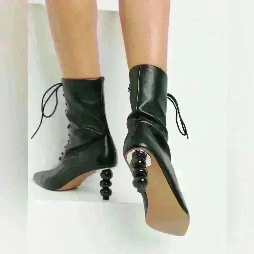 ASOS DESIGN Reward lace up heeled boots with sculptured heel Size UK 9 - US 11